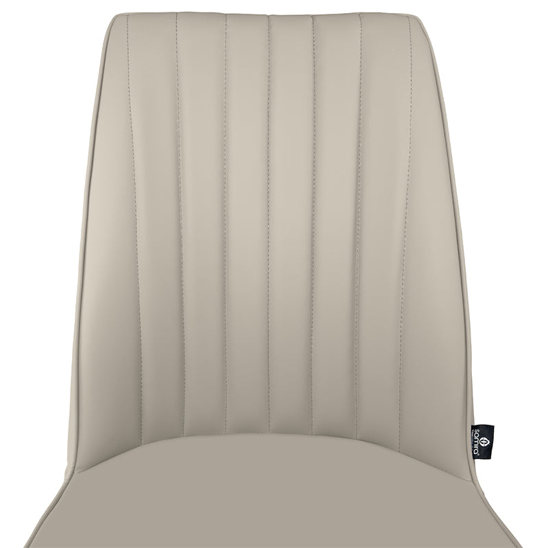 Sedia da pranzo imbottita in pelle tortora – Francine (2 Pz.)