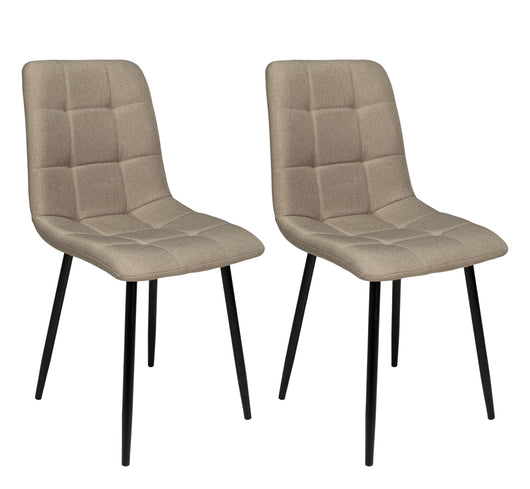 Sedia da pranzo imbottita mod. Karima (2 pz.) Colore: Tortora - Rivestimento: Tessuto SD03KAPM