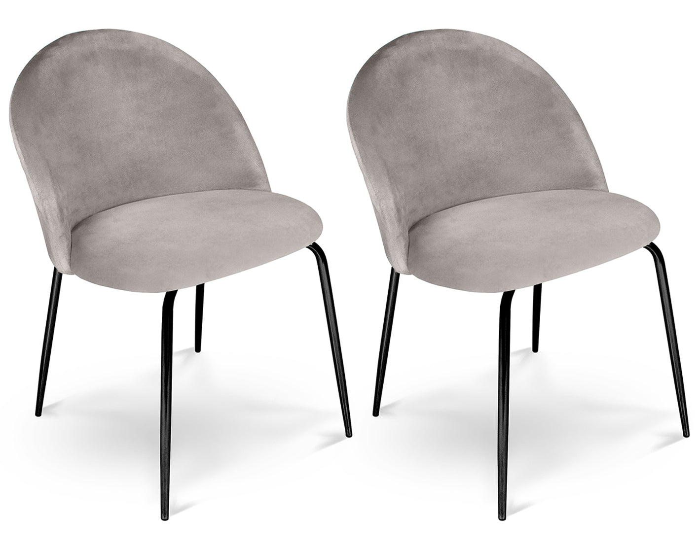 Set di 2 sedie da pranzo imbottite in velluto tortora – Nicole - SD03NIPN