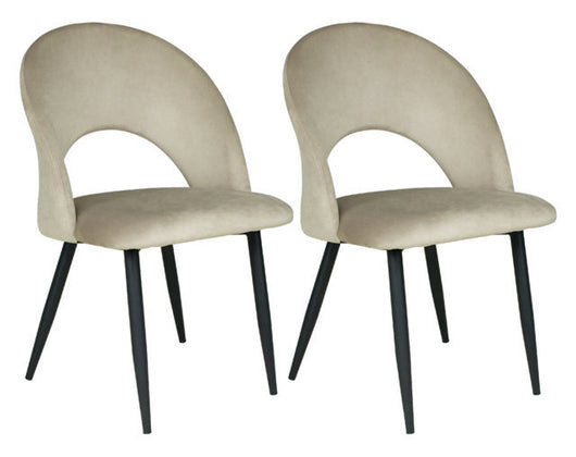 Sedia da pranzo imbottita in velluto tortora - Zoe (2 pz.) SD03ZOPM