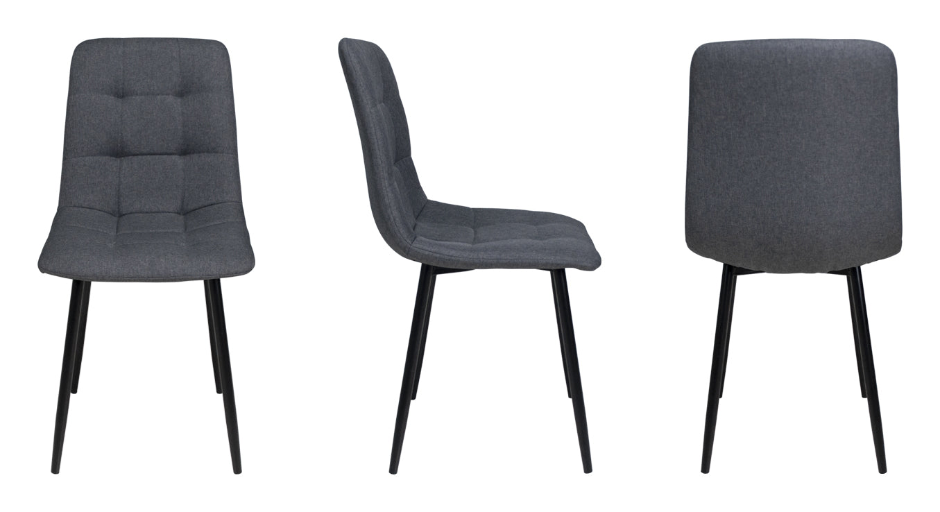 Sedia da pranzo imbottita mod. Karima (2 pz.) Colore: Grigio scuro - Rivestimento: Tessuto SD05KAPM