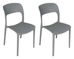 Sedia impilabile in polipropilene mod. Maya (2 pz.) Colore: Grigio scuro SD05MAPP