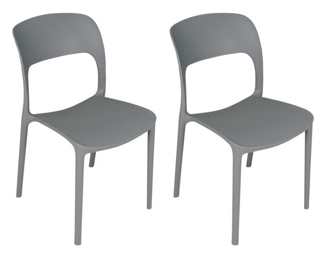 Sedia impilabile in polipropilene mod. Maya (2 pz.) Colore: Grigio scuro SD05MAPP