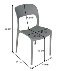 Sedia impilabile in polipropilene mod. Maya (2 pz.) Colore: Grigio scuro SD05MAPP