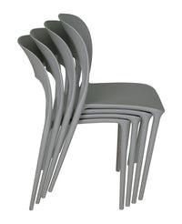 Sedia impilabile in polipropilene mod. Maya (2 pz.) Colore: Grigio scuro SD05MAPP