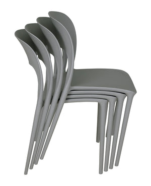 Sedia impilabile in polipropilene mod. Maya (2 pz.) Colore: Grigio scuro SD05MAPP