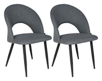 Sedia da pranzo imbottita in tessuti grigio scuro - Zoe (2 pz.) SD05ZOPM