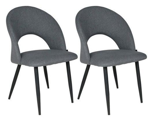 Sedia da pranzo imbottita in tessuti grigio scuro - Zoe (2 pz.) SD05ZOPM