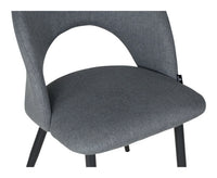 Sedia da pranzo imbottita in tessuti grigio scuro - Zoe (2 pz.) SD05ZOPM