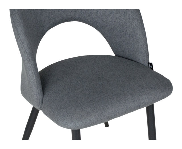 Sedia da pranzo imbottita in tessuti grigio scuro - Zoe (2 pz.) SD05ZOPM