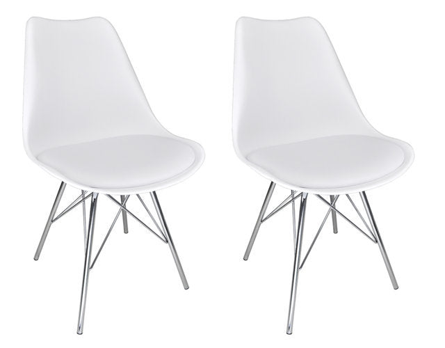 Sedia in polipropilene e piede in metallo cromato mod. Alex (2 pz.) Colore: Bianco SD08ALPM