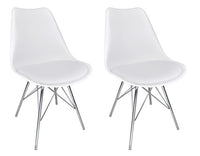 Sedia in polipropilene e piede in metallo cromato mod. Alex (2 pz.) Colore: Bianco SD08ALPM