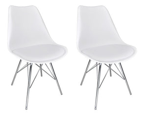 Sedia in polipropilene e piede in metallo cromato mod. Alex (2 pz.) Colore: Bianco SD08ALPM