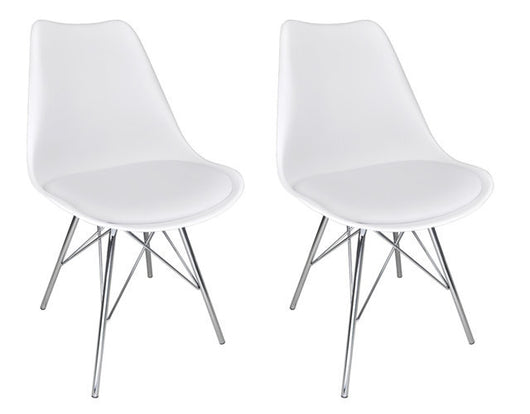 Sedia in polipropilene e piede in metallo cromato mod. Alex (2 pz.) Colore: Bianco SD08ALPM