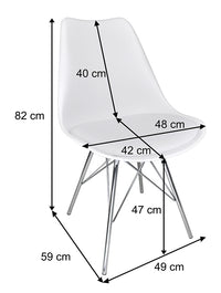 Sedia in polipropilene e piede in metallo cromato mod. Alex (2 pz.) Colore: Bianco SD08ALPM