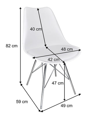 Sedia in polipropilene e piede in metallo cromato mod. Alex (2 pz.) Colore: Bianco SD08ALPM