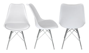 Sedia in polipropilene e piede in metallo cromato mod. Alex (2 pz.) Colore: Bianco SD08ALPM