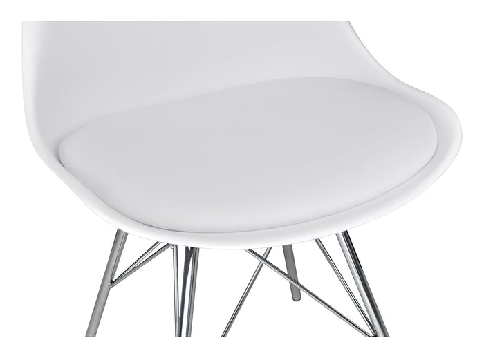 Sedia in polipropilene e piede in metallo cromato mod. Alex (2 pz.) Colore: Bianco SD08ALPM