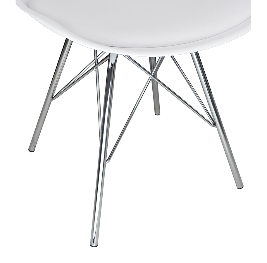 Sedia in polipropilene e piede in metallo cromato mod. Alex (2 pz.) Colore: Bianco SD08ALPM