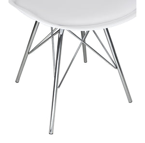Sedia in polipropilene e piede in metallo cromato mod. Alex (2 pz.) Colore: Bianco SD08ALPM