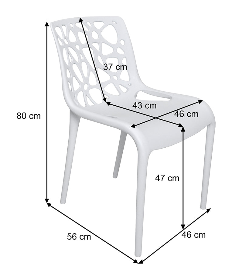 Sedia in polipropilene impilabile mod. Greta (2 pz.) Colore: Bianco SD08GRPL