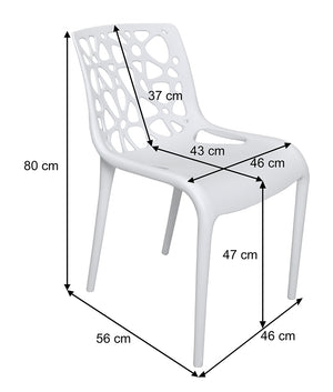 Sedia in polipropilene impilabile mod. Greta (2 pz.) Colore: Bianco SD08GRPL