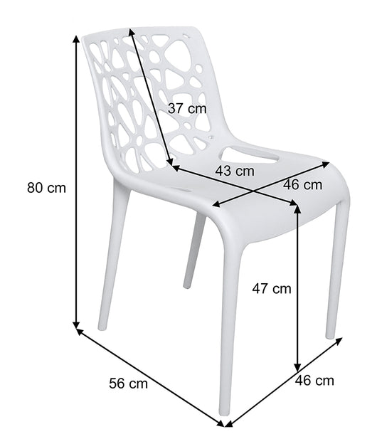 Sedia in polipropilene impilabile mod. Greta (2 pz.) Colore: Bianco SD08GRPL