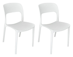 Sedia impilabile in polipropilene mod. Maya (2 pz) - Colore: Bianco - SD08MAPP