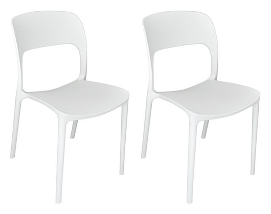 Sedia impilabile in polipropilene mod. Maya (2 pz) - Colore: Bianco - SD08MAPP