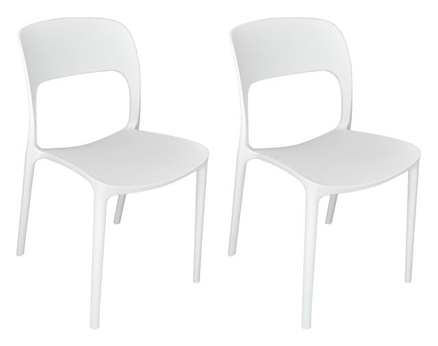 Sedia impilabile in polipropilene mod. Maya (2 pz) - Colore: Bianco - SD08MAPP