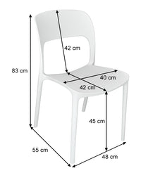 Sedia impilabile in polipropilene mod. Maya (2 pz) - Colore: Bianco - SD08MAPP