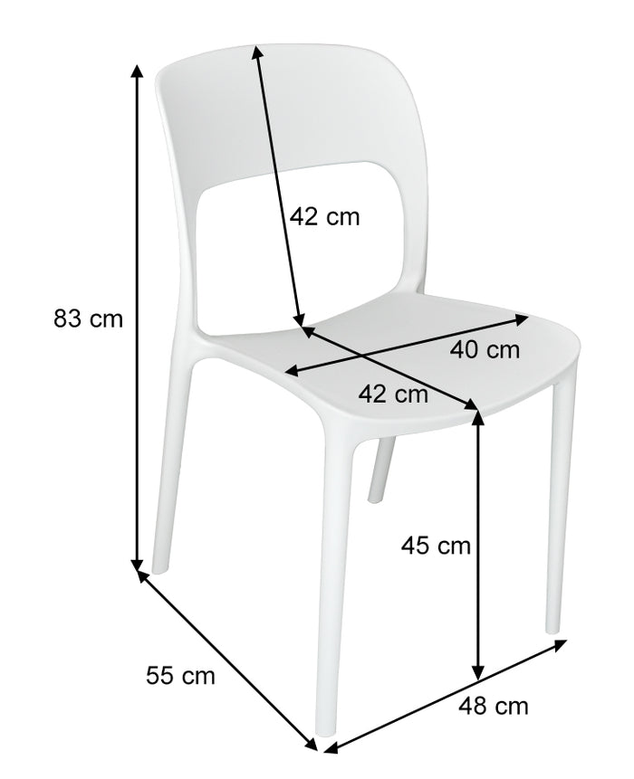 Sedia impilabile in polipropilene mod. Maya (2 pz) - Colore: Bianco - SD08MAPP