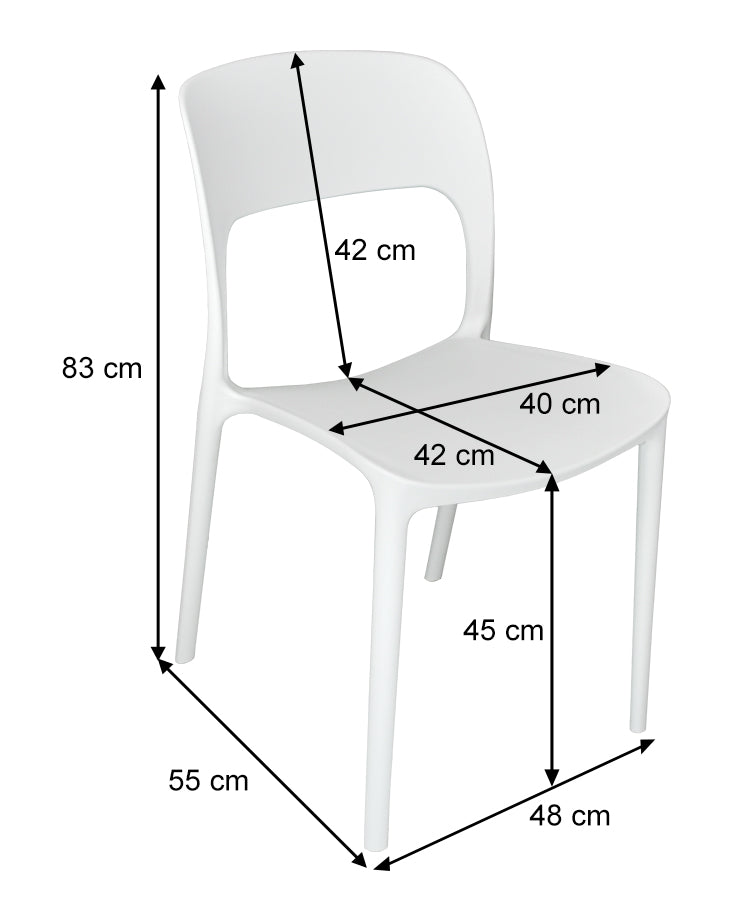 Sedia impilabile in polipropilene mod. Maya (2 pz) - Colore: Bianco - SD08MAPP