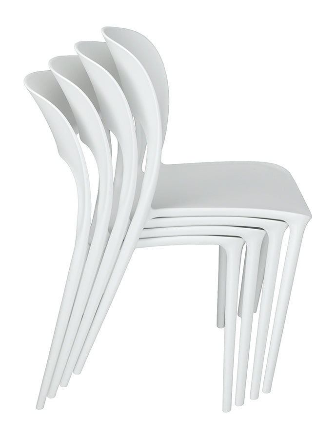 Sedia impilabile in polipropilene mod. Maya (2 pz) - Colore: Bianco - SD08MAPP