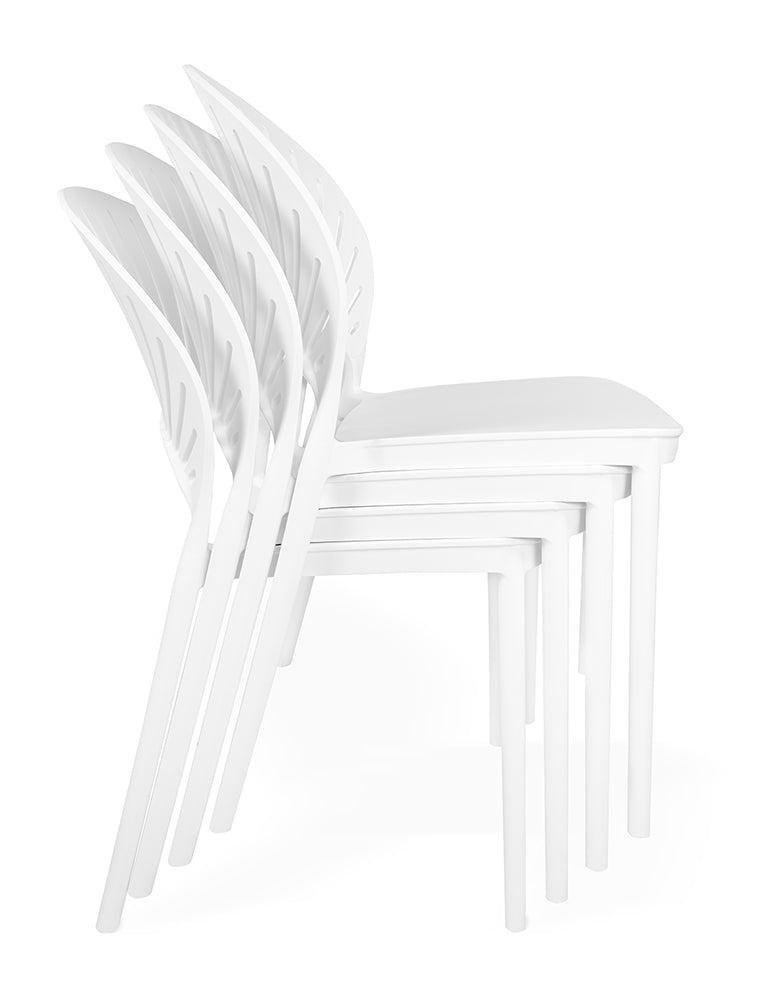 Sedia impilabile in plastica bianca - Sunny (2 pz.)