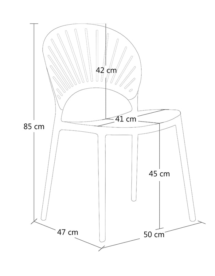 Sedia impilabile in plastica bianca - Sunny (2 pz.)