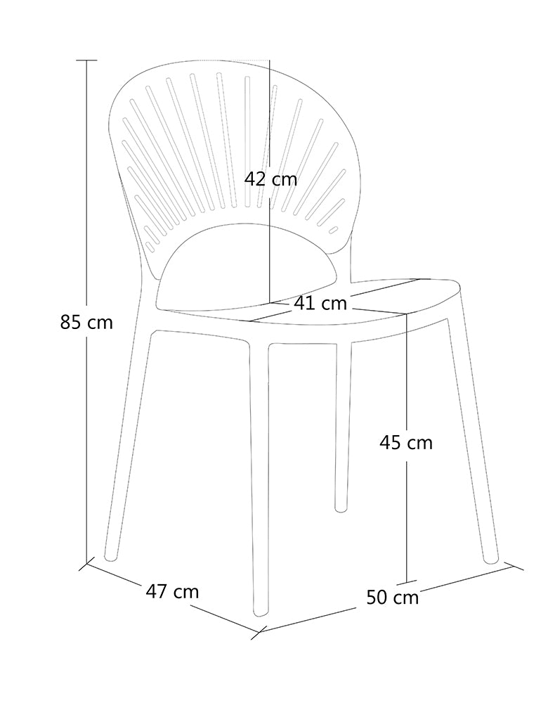 Sedia impilabile in plastica bianca - Sunny (2 pz.)