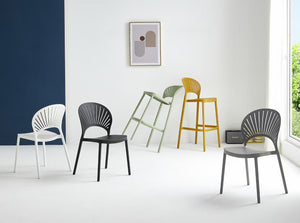 Sedia impilabile in plastica bianca - Sunny (2 pz.)