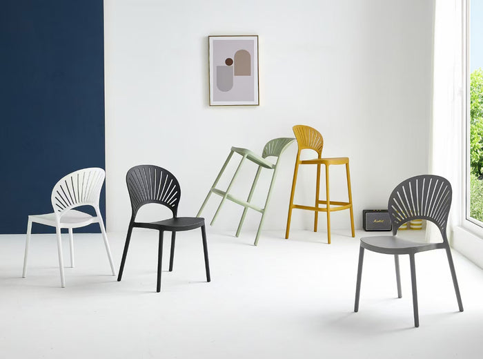 Sedia impilabile in plastica bianca - Sunny (2 pz.)