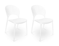 Sedia impilabile in plastica bianca - Sunny (2 pz.)