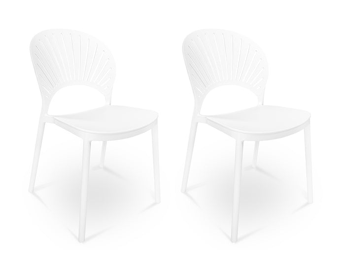 Sedia impilabile in plastica bianca - Sunny (2 pz.)