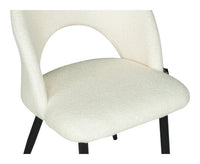 Sedia da pranzo imbottita in tessuto bianco bouclè - Zoe (2 pz.) SD08ZOPM