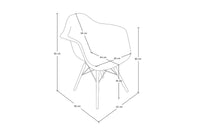 Sedia in plastica nera, poltrona con piedi in legno (2 pz)  SD10DAPL