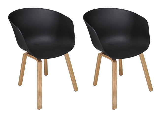 Sedia da pranzo, poltrona in stile scandinavo - Colore: Nero - (2 pz) - SD10DOPL