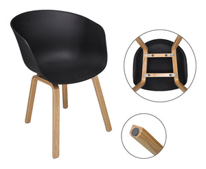 Sedia da pranzo, poltrona in stile scandinavo - Colore: Nero - (2 pz) - SD10DOPL