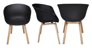 Sedia da pranzo, poltrona in stile scandinavo - Colore: Nero - (2 pz) - SD10DOPL