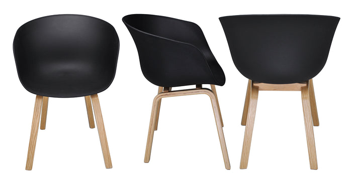 Sedia da pranzo, poltrona in stile scandinavo - Colore: Nero - (2 pz) - SD10DOPL