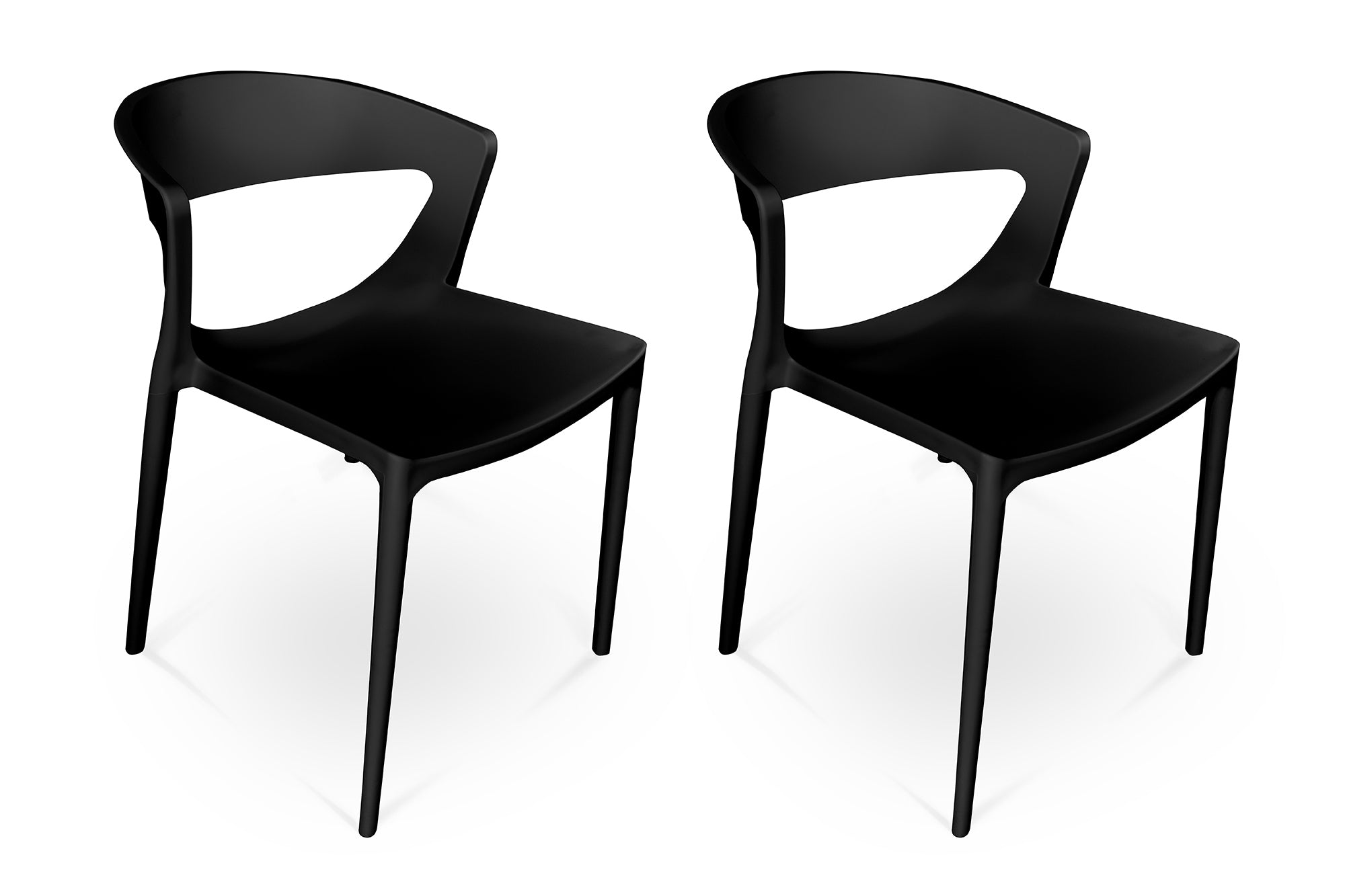 Set di 2 sedie impilabili in plastica nera – Gaia