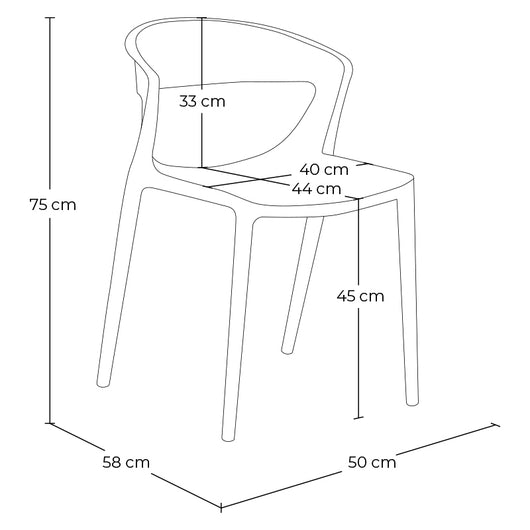 Set di 2 sedie impilabili in plastica nera – Gaia