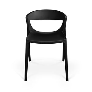 Set di 2 sedie impilabili in plastica nera – Gaia